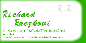 richard raczkovi business card